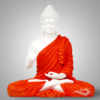 Gautam Buddha Sculpture 15 Inches - White Orange