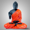 Gautam Buddha Sculpture - Black Orange