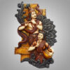 Radha Krishna Wall Mural - Brown